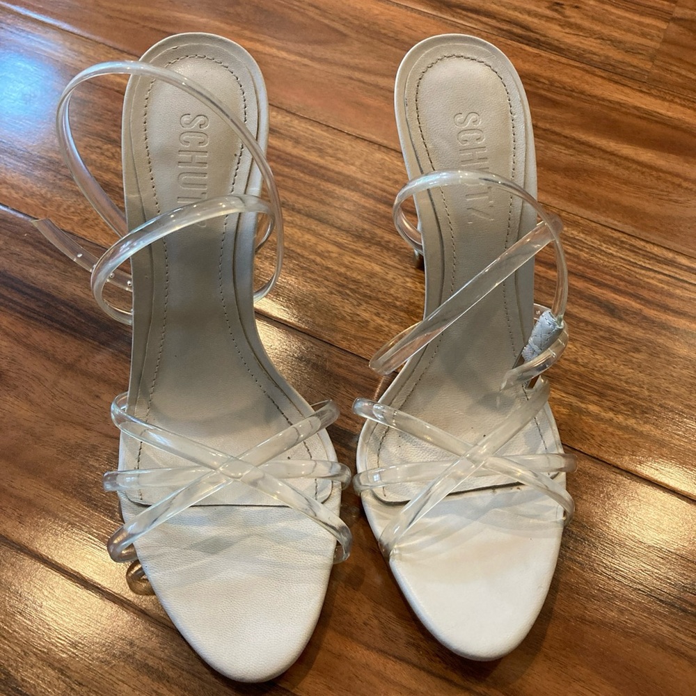 SCHUTZ White Strappy Heels